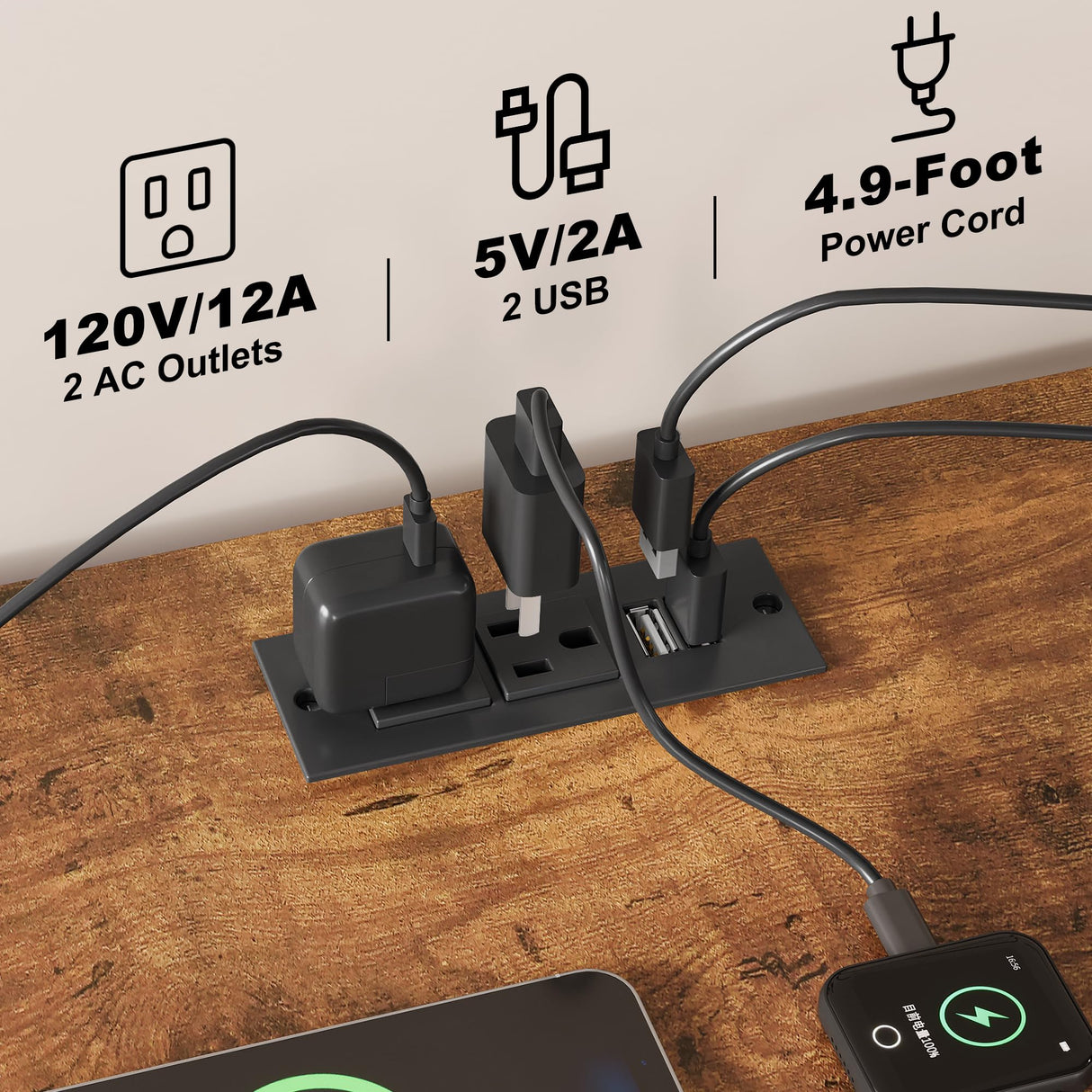 EKNKOZY Dresser with 8 Drawers, Chest of Drawers with LED Lights & Power Outlets, TV Stand Dresser for Bedroom, Wide Fabric Dresser with Shelf for Storage and Organization (Rustic Brown) EKNKOZY