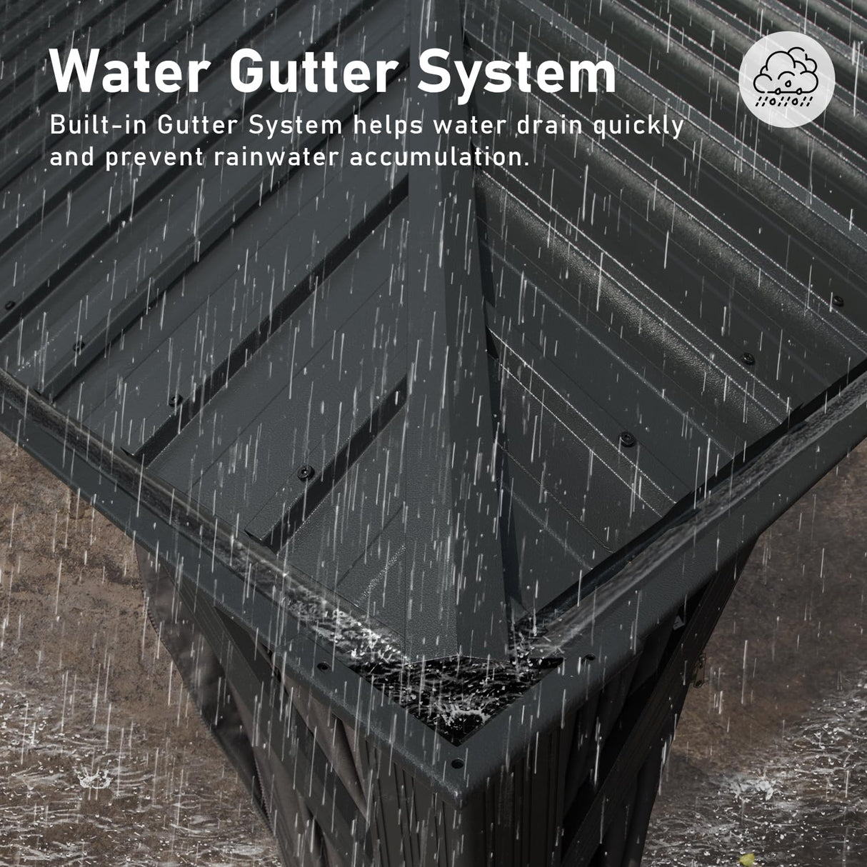 Domi Hardtop Gazebo 12x14FT, Outdoor Gazebo with Galvanized Steel Double Roof, Aluminum Frame, Built-in Gutter System, Curtain and Netting, Metal Gazebo Pavilion for Patio Deck Garden, Grey domi outdoor living