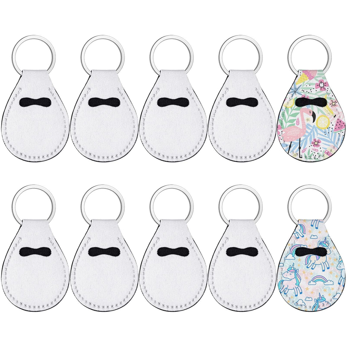 Valyria 10 Pcs Sublimation Blanks Coin Holder Keychain Keyring Universal AA Medallion Keychains for Women (White) Valyria