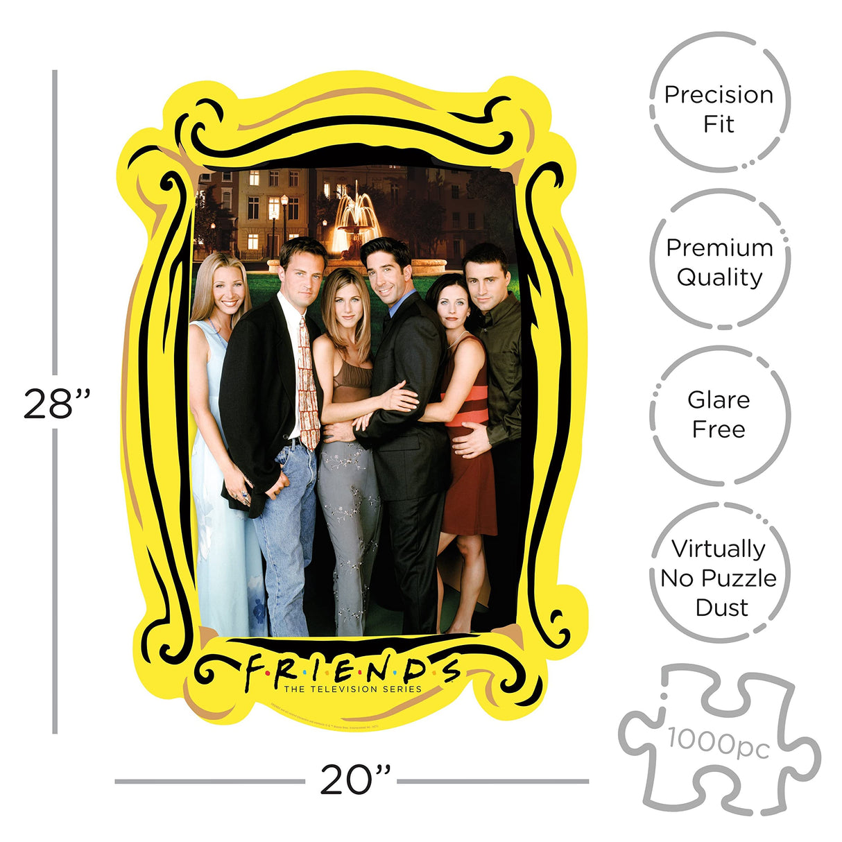 AQUARIUS Friends Water Fountain Puzzle (1000 Piece Jigsaw Puzzle) - Glare Free - Precision Fit - Officially Licensed Friends Merchandise & Collectibles - 20 x 28 Inches AQUARIUS