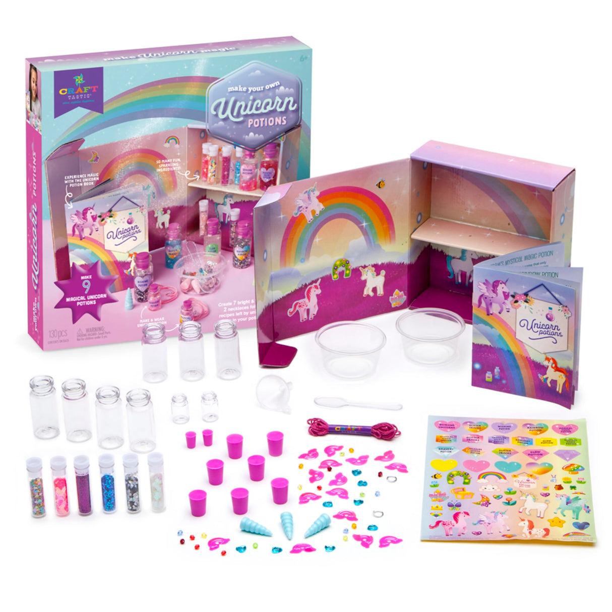 Craft-tastic – DIY Unicorn Potions Craft Kit – Includes Book with Magical Recipes, Enchanted Ingredients, Cabinet & More – Arts & Crafts for Kids – Fun, Creative & Unique Gift Craft-tastic