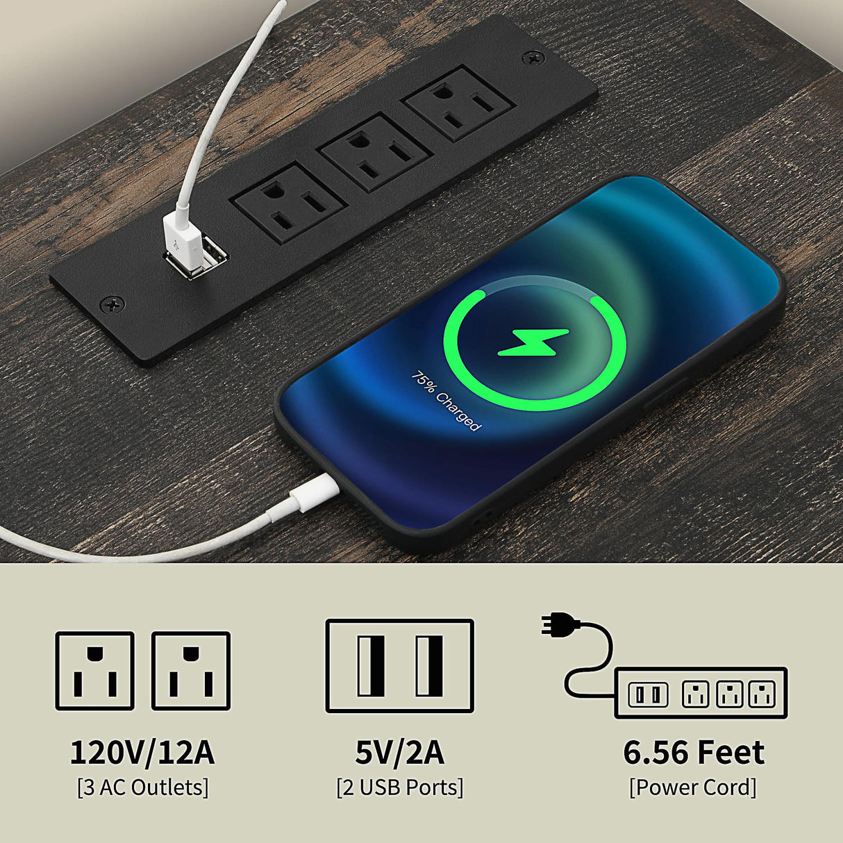 YITAHOME TV Stands with Power Outlets for 70/65 Inch Television, Modern Farmhouse Entertainment Center TV Media Console with Barn Sliding Doors & Adjustable Shelf for Living Room, Dark Rustic Oak YITAHOME