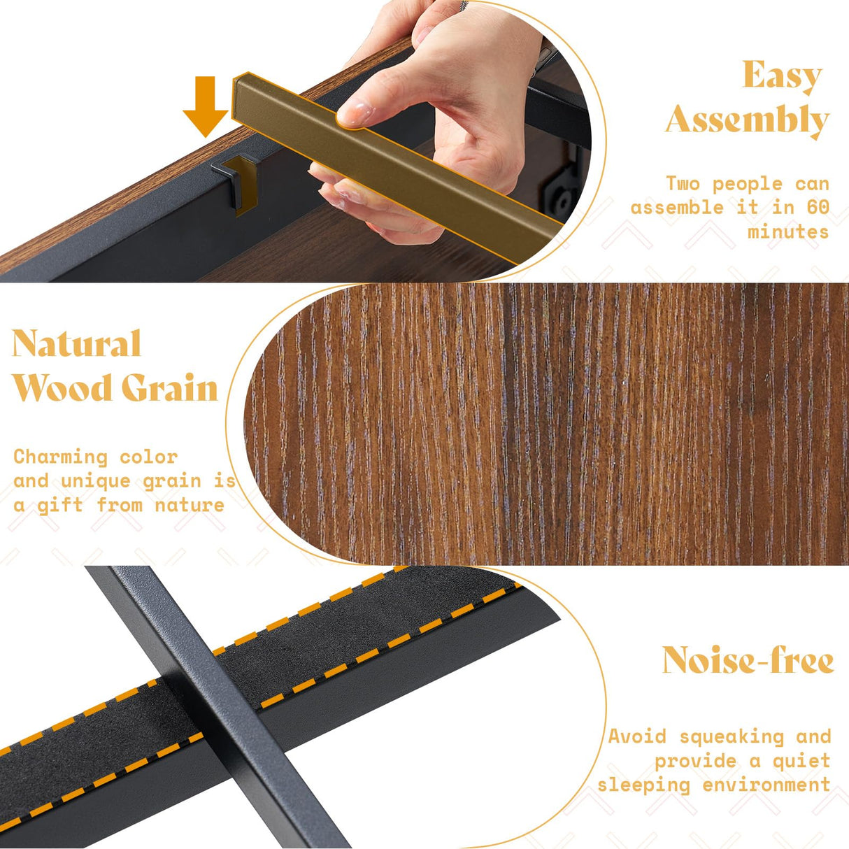 AMERLIFE Full Size Farmhouse Bed Frame with 4 Drawers, Wooden Storage Bed Frame with Headboard and Heavy Duty Metal Slats, Noisy Free, Easy Assemble, Rusric Brown AMERLIFE