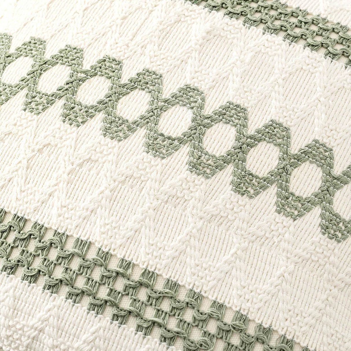 MIULEE Set of 2 Sage Green Boho Decorative Pillow Covers 18x18 Inch Farmhouse Rustic Couch Throw Pillows Modern Summer Cotton Cushion Covers Retro Cute Macrame Woven Home Decor for Bed Sofa Chair MIULEE
