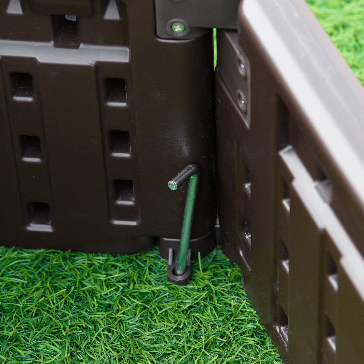 Outsunny 48" x 24" Raised Garden Bed Kit, Divisible Planting Box DIY Garden Elevated Planter for Outdoor & Indoor Backyard, Wood Imitating Grain, Easy Assembly, with 6 Stakes, Brown Outsunny