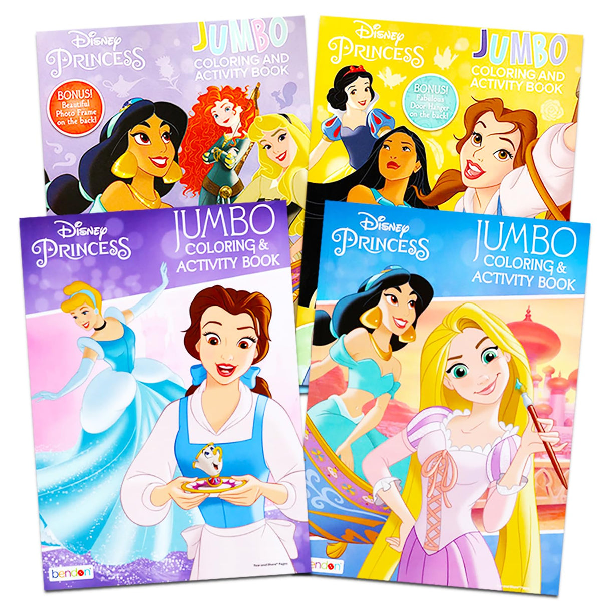 Disney Princess Coloring Book Super Set - Includes 4 Disney Princess Books Filled with Over 200 Coloring Pages and Activities and Over 175 Stickers Disney