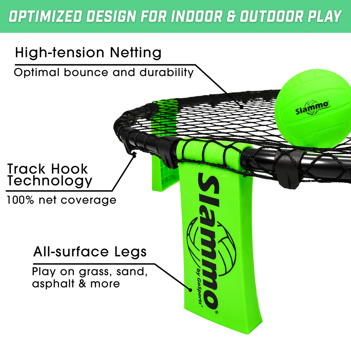 GoSports Slammo Game Set (Includes 3 Balls, Carrying Case and Rules) - Outdoor Lawn, Beach & Tailgating Roundnet Game for Kids, Teens & Adults GoSports