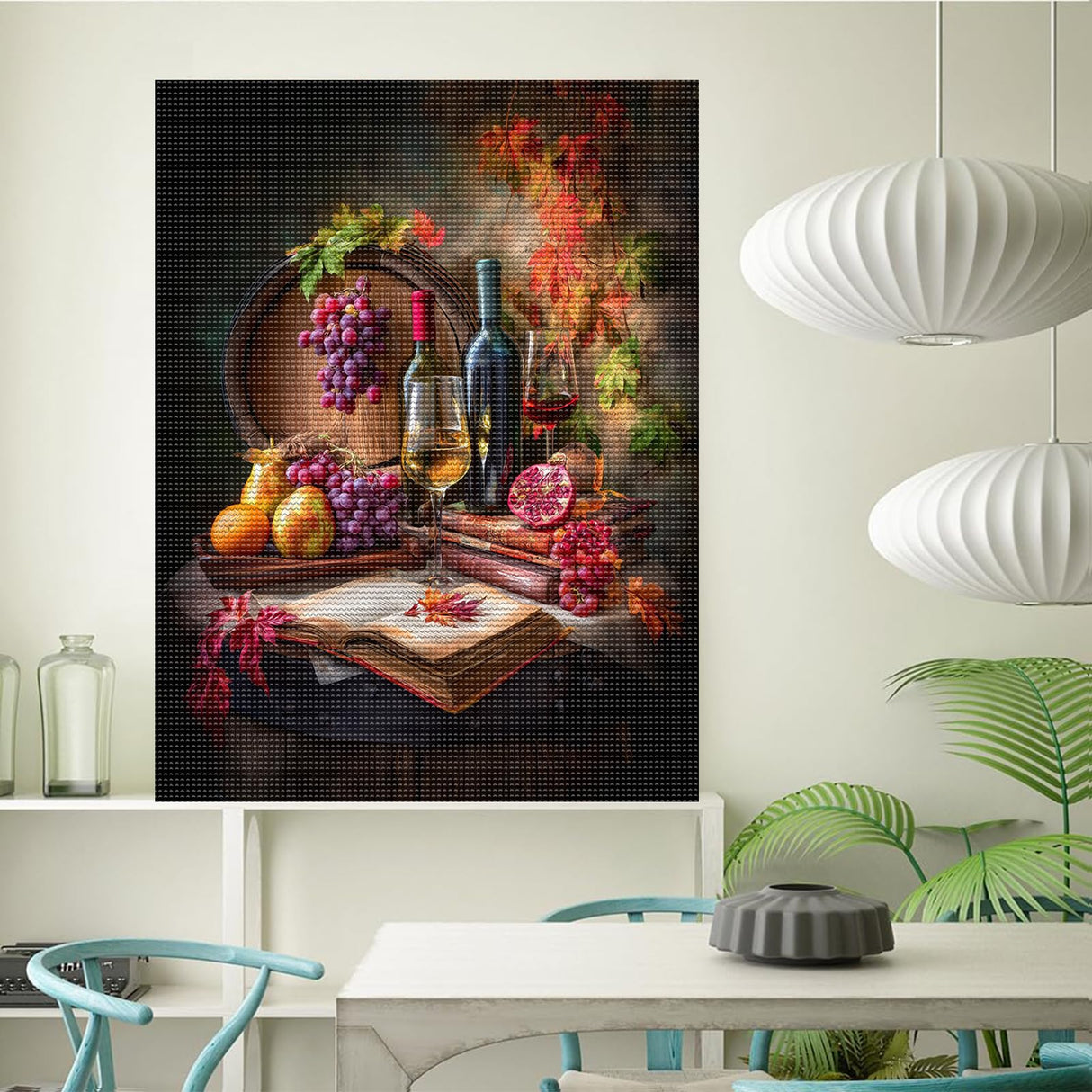 5D Wine Diamond Painting Kit for Adults, Beginners DIY Red Wine Diamond Art Kits Full Round Drill Diamonds Dots Gem Art Home Wall Decor 8x12 INCH Directo