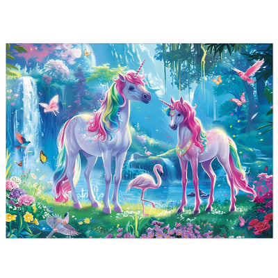 Fishwisdom 200 Pieces Jigsaw Puzzles for Adults and Teens and Kids Family Happy Games Princess Unicorns World for Girls (Unicorns' Rainbow Play)