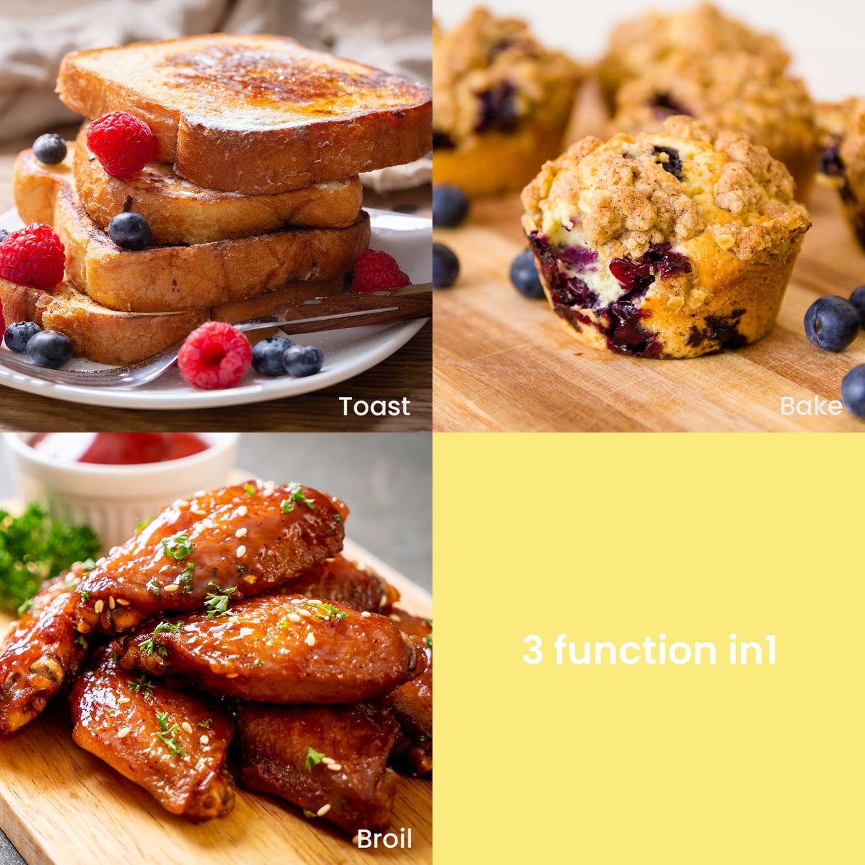 COMFEE' Toaster Oven Countertop, Small Toaster Ovens Combo 4 slice, Mini Oven for 9" Pizza, Compact Oven 2 Racks for Toast, Bake, Broil, 950W, Black, CTO-E101A(BK) COMFEE'