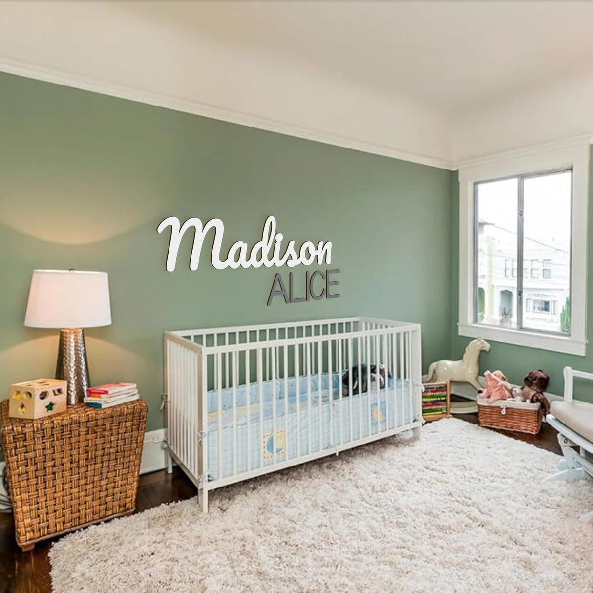 Custom Wood Name Sign For Nursery, 1/3 INCH THICKNESS, Boho Nursery Sign, Family Name Signs, 3D Wall Art for Children & Kids Rooms, Baby Shower, First birthday gift(First Name) Generic