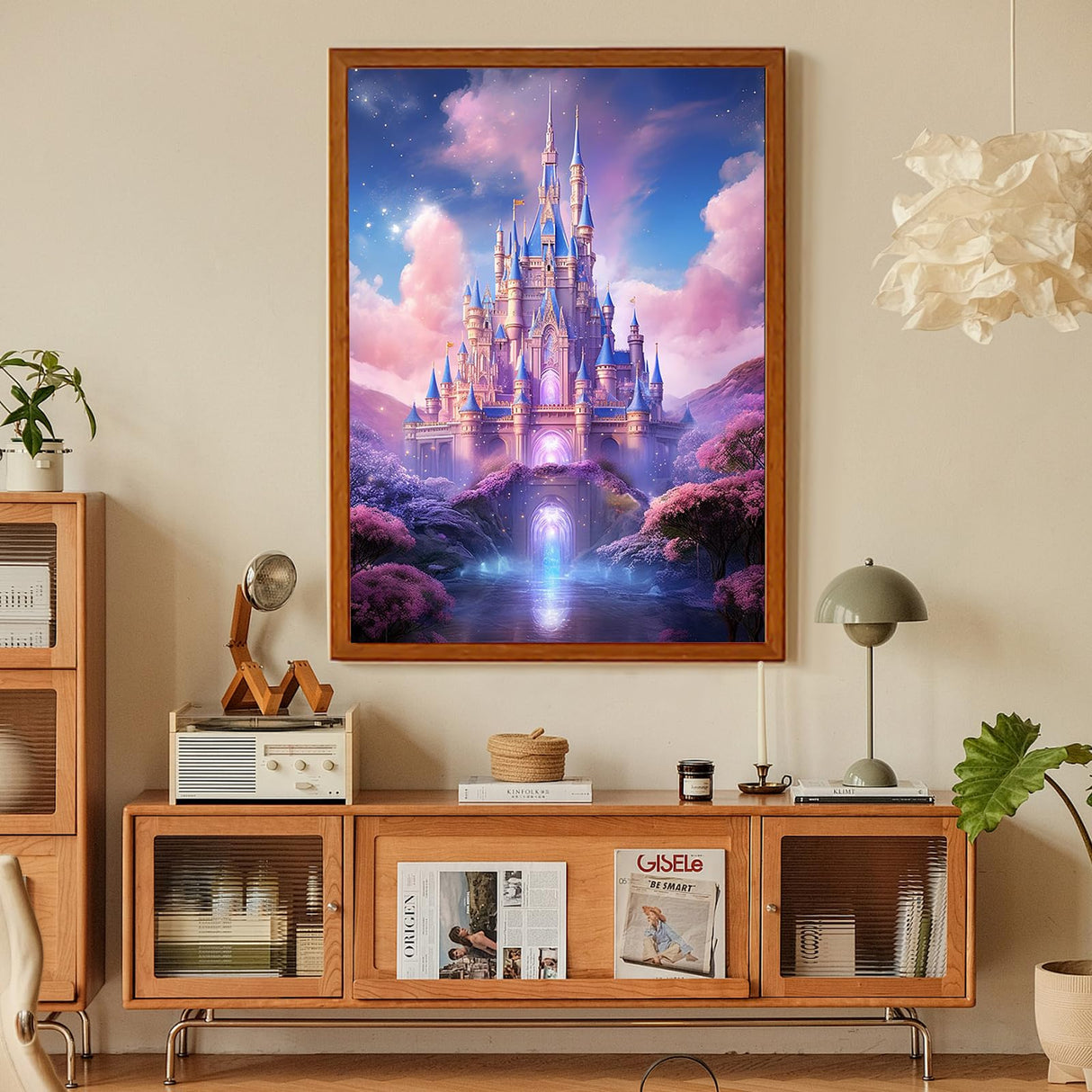 Fountor Diamond Art Kits for Adults Beginners, DIY Castle Diamond Painting Kits Cartoon for Adults, Cartoon Castle Gem Art Kits for Gift Home Wall Decor 12x16 inch Fountor