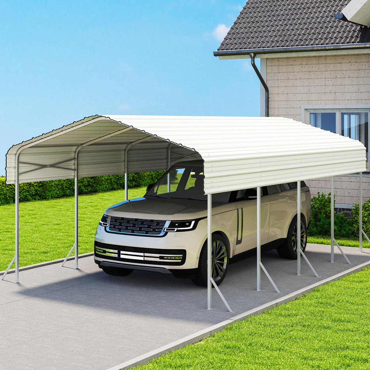 12x20 Carport, Heavy Duty Metal Car Port, All-Weather Protection, Easy Assembly for Cars, Trucks, Boats, Tractors, and Outdoor Storage fuzzy-bird