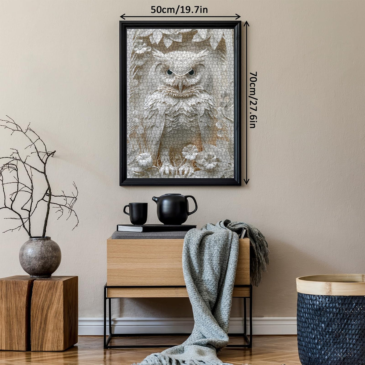 Owl Puzzles Paper-Cut Art Puzzle 1000 Piece for Adults, White Bird Jigsaw Puzzle Animal Forest, Impossible Difficult Hard Puzzle as Family Game BBOLDIN
