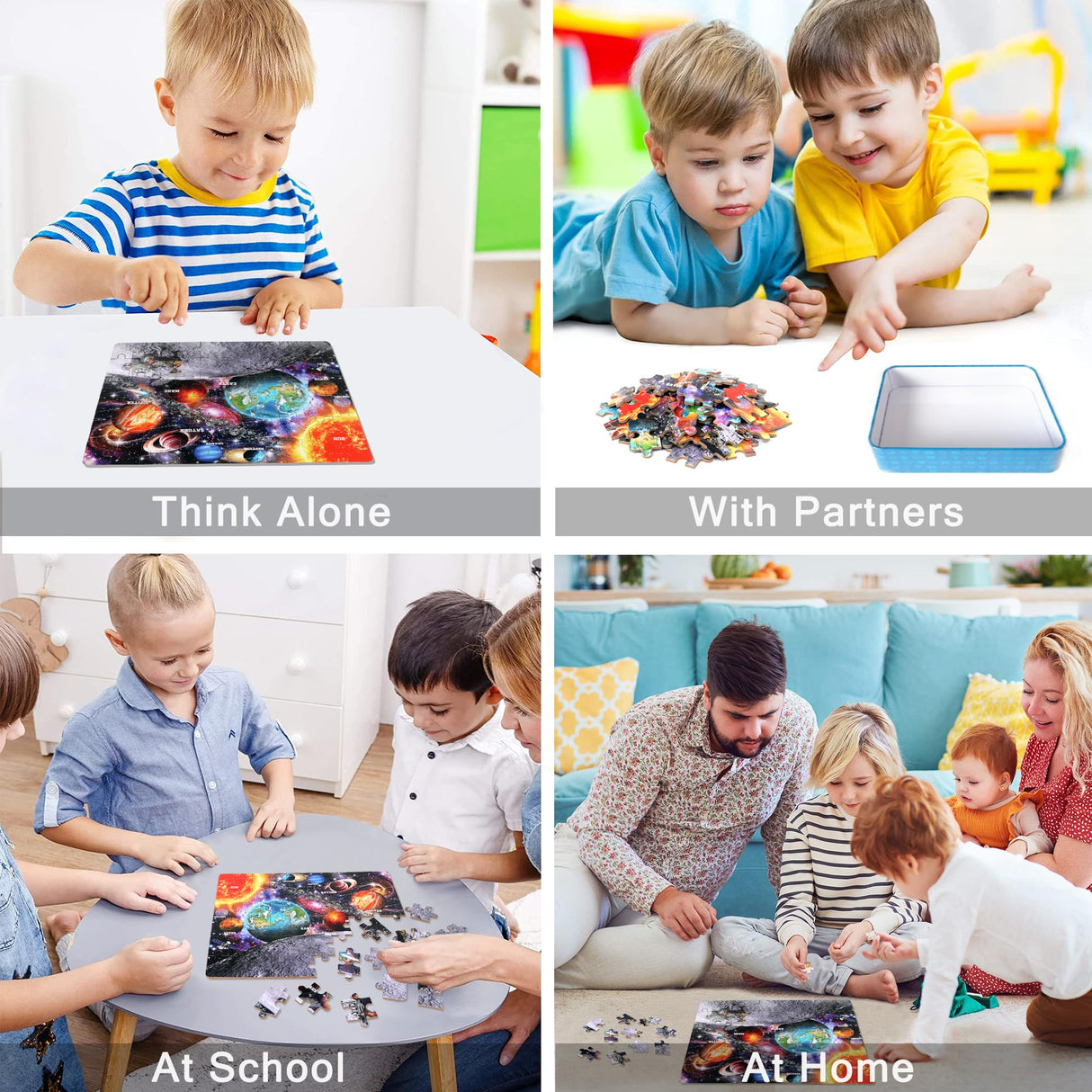 LELEMON Puzzles for Kids Ages 4-6, Space Puzzle 60 Piece Puzzles for Kids in a Metal Box, Educational Kids Puzzles Jigsaw Puzzles Childrens Puzzle Games Puzzle Toys for Girls and Boys LELEMON