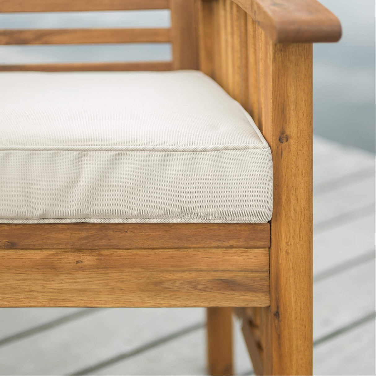 Walker Edison Rendezvous Modern 7 Piece Solid Acacia Wood Outdoor Dining Set, Set of 7, Brown Walker Edison