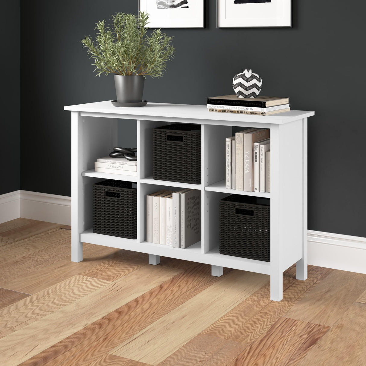 Broadview 6-Cube Storage Bookcase in Pure White Bush Business Furniture