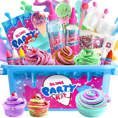 Ice Cream Candy Mini Slime Kit,Can Making Butter Slime,Foam Balls Slime, Party Favors for Kids,Stress Relief Toys,for Girls Boys 6-12