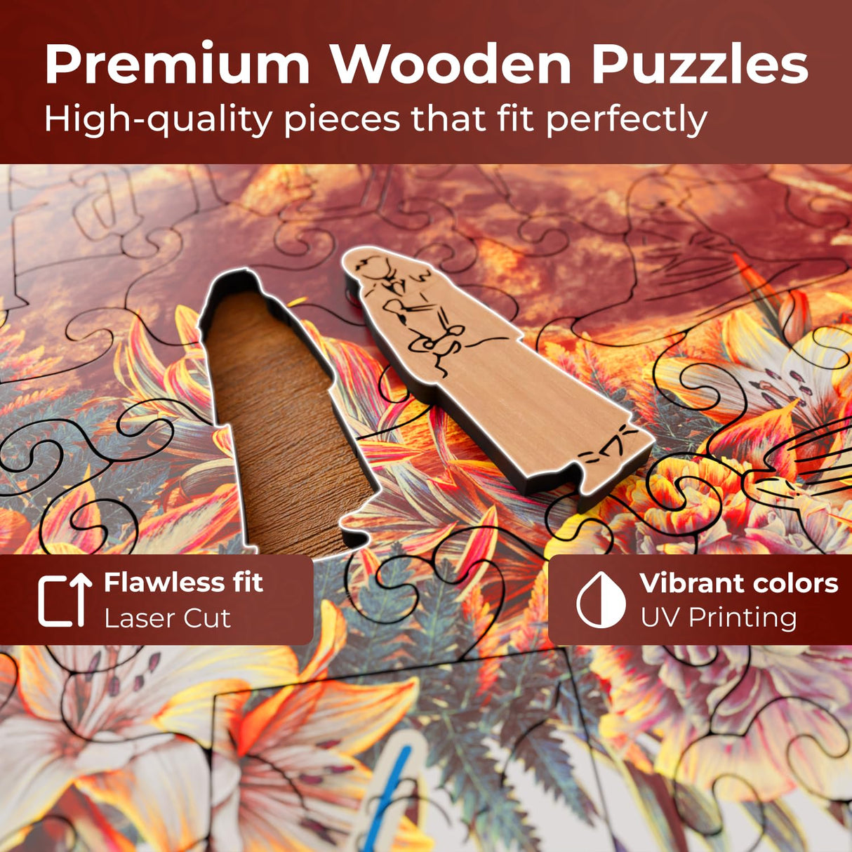 Crafthub Harry Potter Wooden Puzzles for Adults – A3 Size with 155 Pieces Wood Puzzles – Hogwarts Castle – Jigsaw Puzzles with Unique Shapes – 10.8" x 11.9" CRAFTHUB