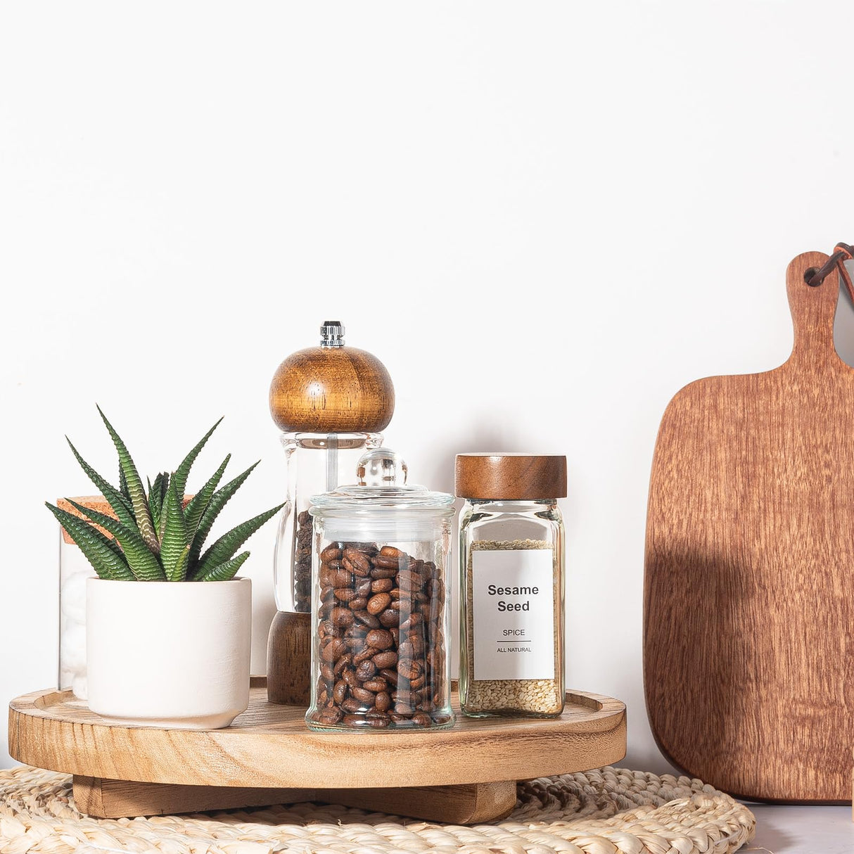 Round Decorative Tray Wood Bathroom Counter Organizer Farmhouse Kitchen Decor Wooden Riser for Soap Dish, Perfume, Candle, Sponge, 10" - Brown zoocatia