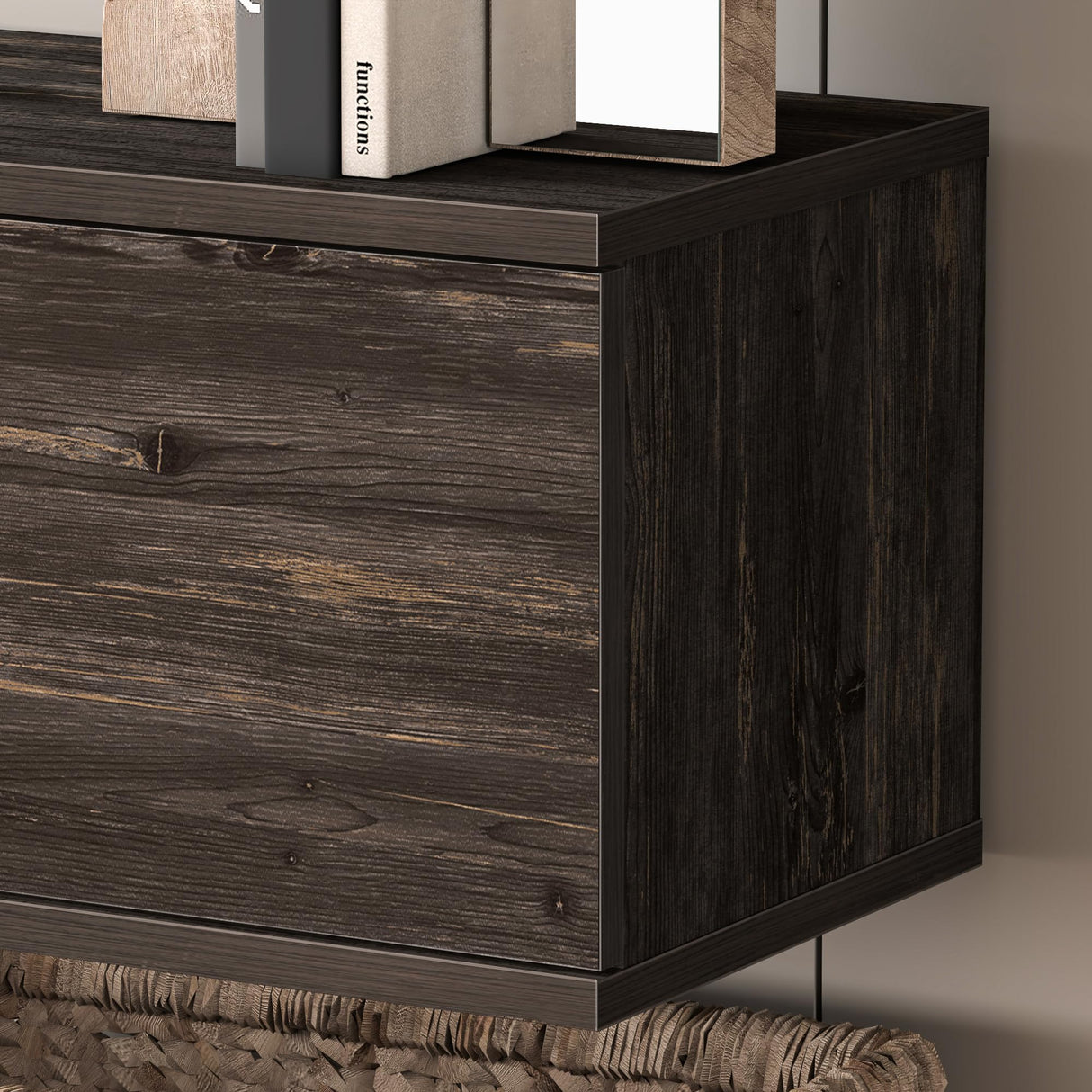 Atelier Mobili Floating TV Stand, 70 inch TV Stand for 75 inch TV, Floating TV Stand Wall Mounted, Floating Entertainment Center, TV Stands for Living Room, Black TV Stand (Black Oak) ATELIER MOBILI THE LEADER OF THE INTERCHANGEABLE FURNITURE