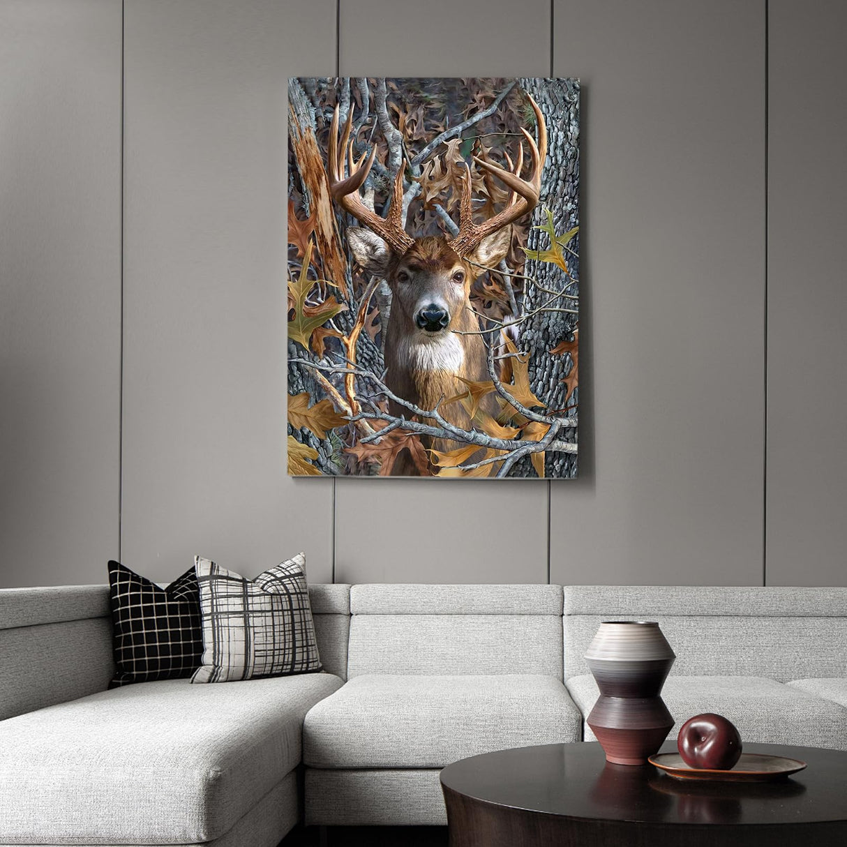 Deer Diamond Art Kits for Adults, Deer Diamond Painting Kits for Adults Beginners, DIY 5D Forest Diamond Painting with Round Gem Art Kits for Gift Home Wall Decor 12x16 Inch Fountor