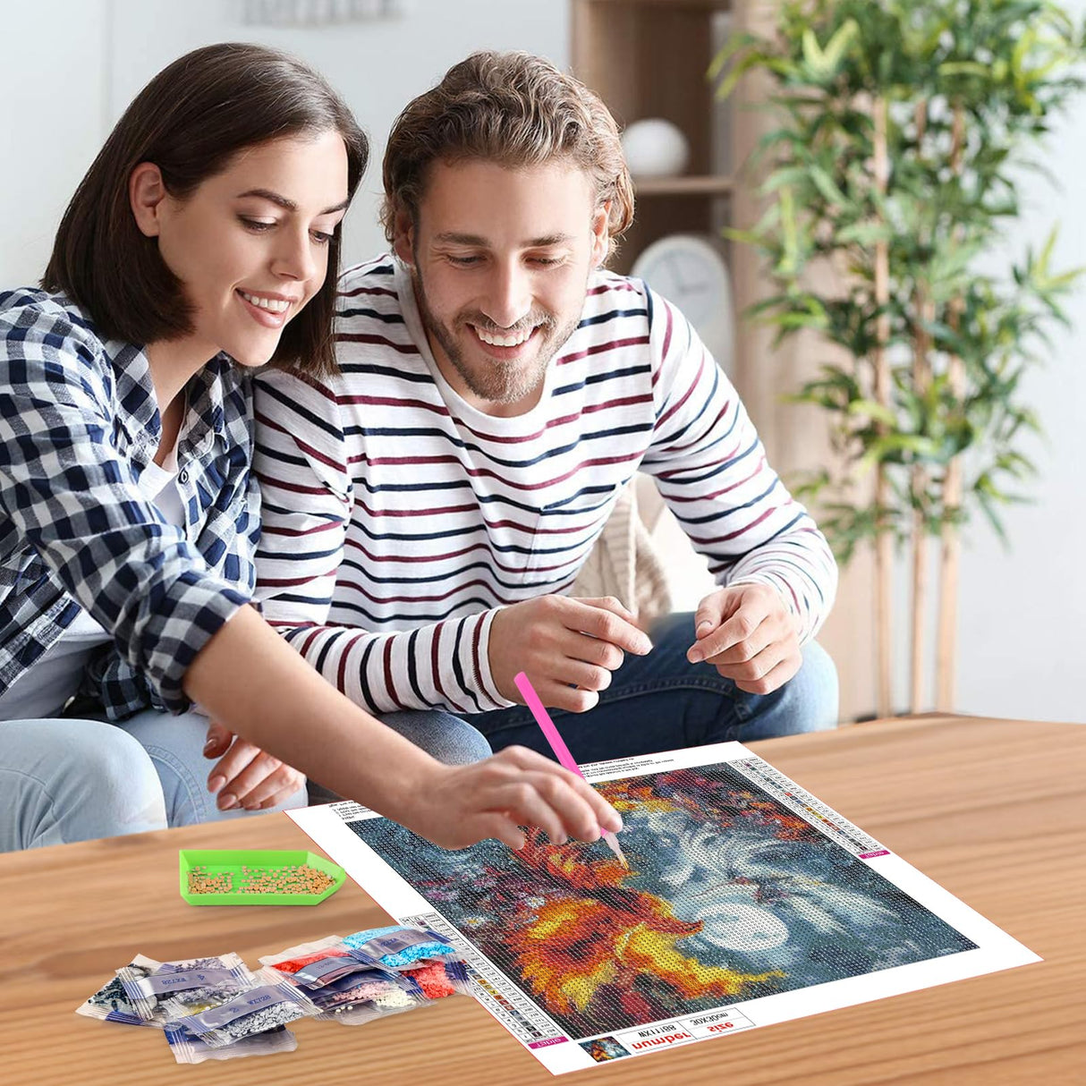 NEWENMO Phoenix Diamonds Painting Kits for Adults Beginner DIY 5D Fairy Diamond Art Paint with Round Diamonds, Full Drill Gem Art Animal Diamonds Painting for Craft Home Wall Decor 12x12 in NEWENMO