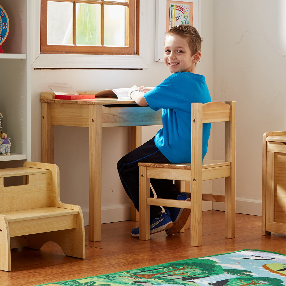 Melissa & Doug Wooden Lift-Top Desk & Chair - Honey Melissa & Doug