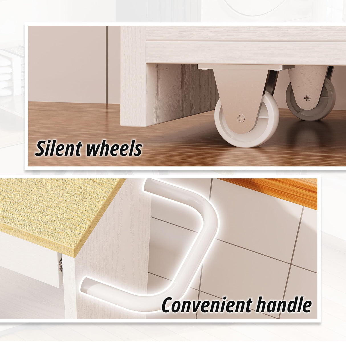 IRONCK Slim Storage Rolling Cart with Drawer and Wheels and Handle, 4 Tier Slide Out Utility Kitchen Cart for Small Spaces Kitchen Laundry Narrow Places, White IRONCK