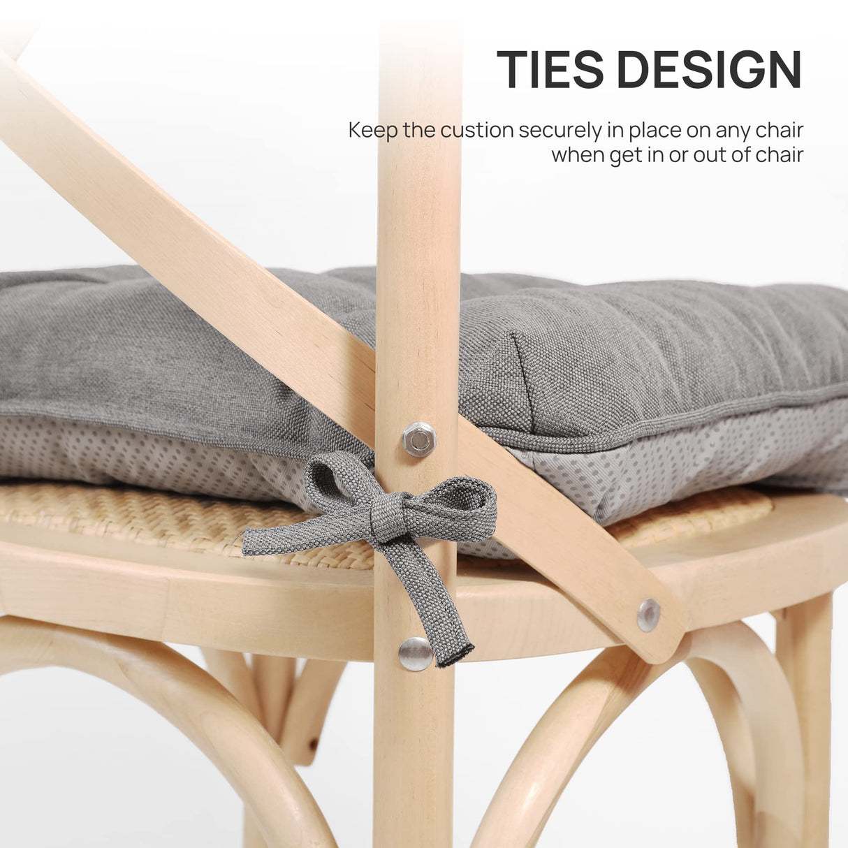 Love's cabin Memory Foam Chair Cushions Set of 4, Outdoor/Indoor Chair Pads for Dining Chairs 4 Pack, Seat Cushions for Kitchen, Dining Room, Office, Patio Chairs, 15.5"x15.5"x3.5" Grey Love's cabin