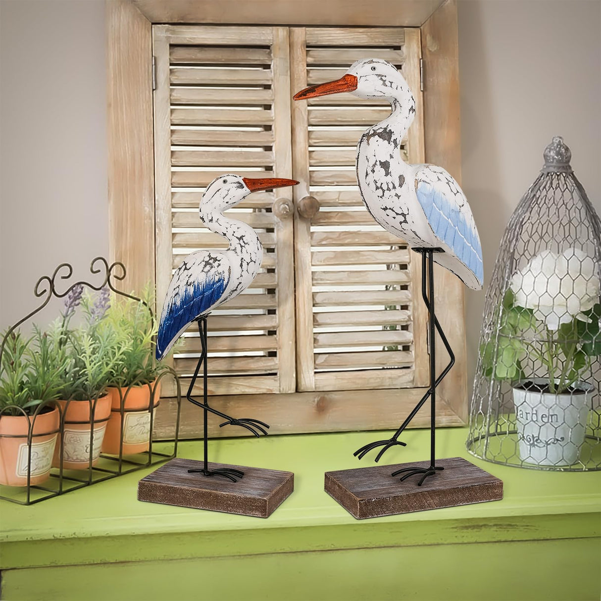 SAILINGSTORY Wooden Sea Bird Figurine and Statue Seagull Decor Sculpture Nautical Coastal Beach Decor HOME DECOR SAILINGSTORY