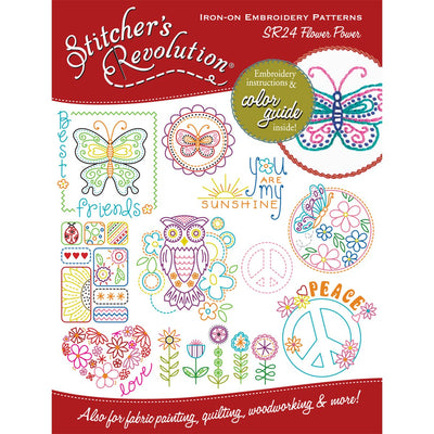Stitcher's Revolution Flower Power Iron-On Transfer Pattern for Embroidery