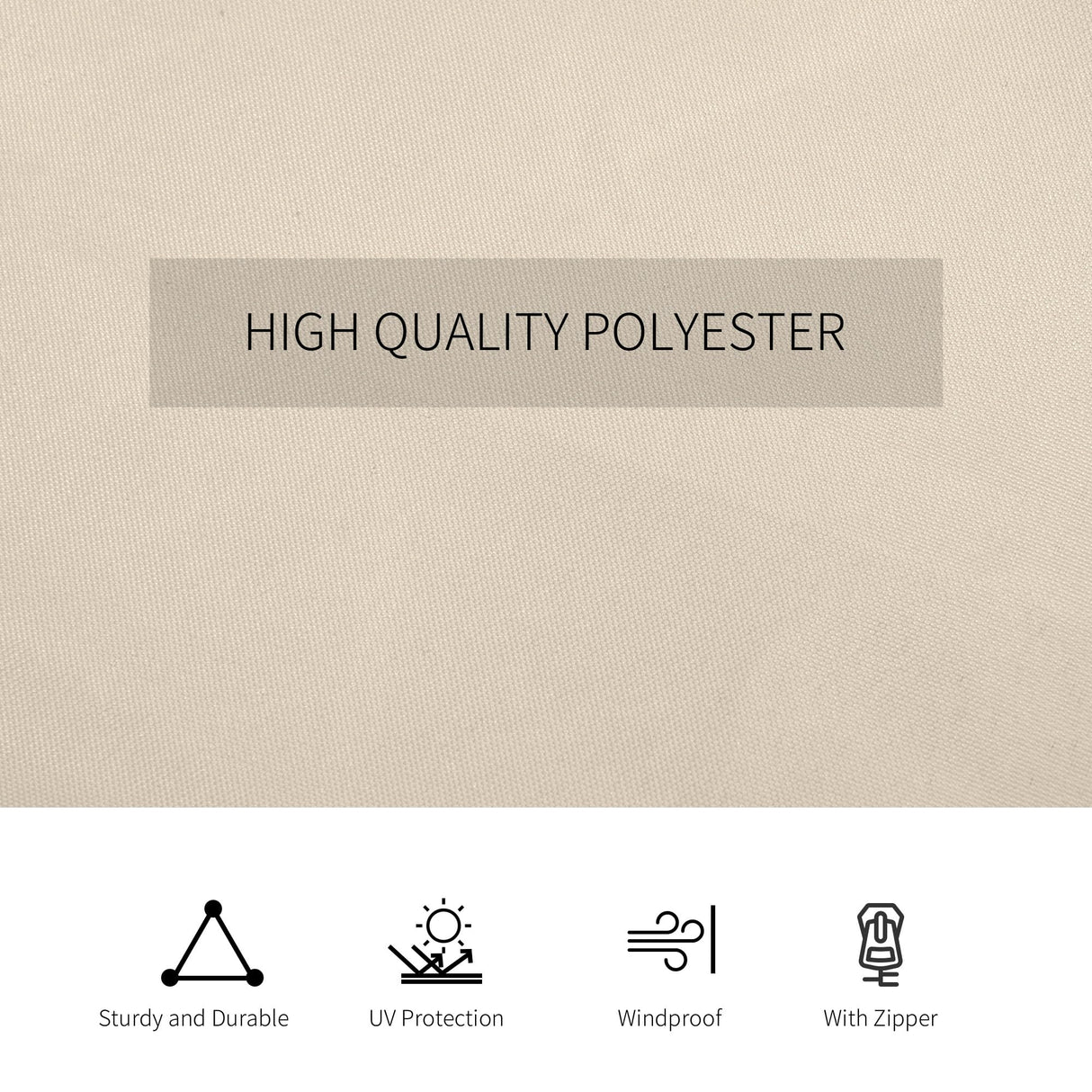 Outsunny 10' x 12' Universal Gazebo Sidewall Set with Panels, Hooks and C-Rings Included for Pergolas and Cabanas, Beige Outsunny