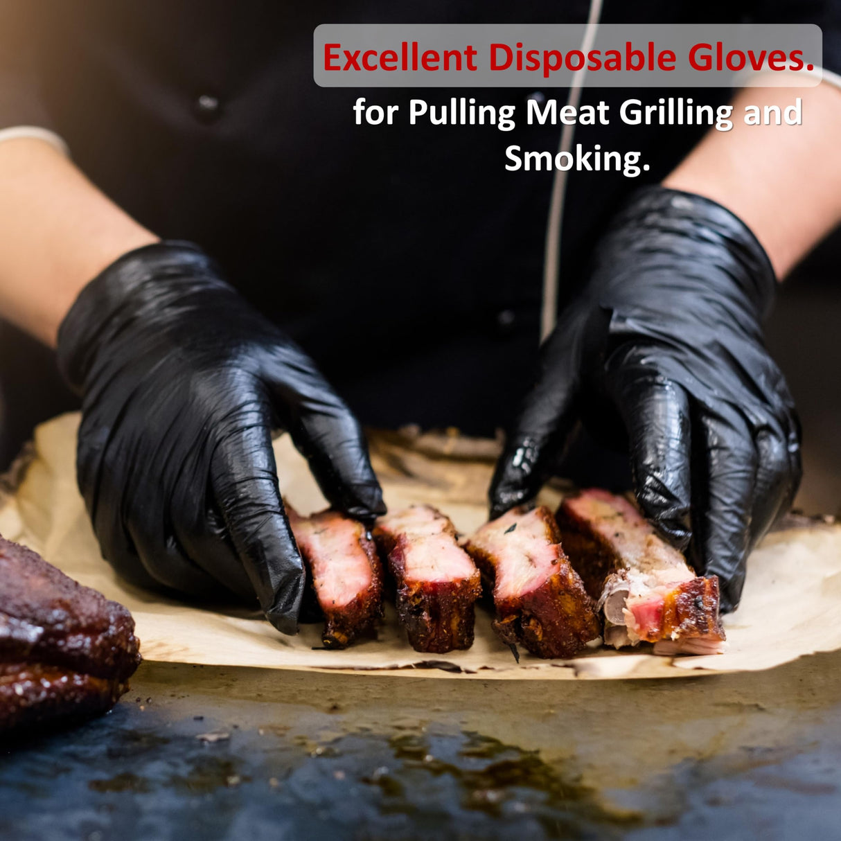 Tackleit BBQ Gloves 2 Cotton Glove Liners and 50 Disposable Nitrile for Cooking Baking Grilling Washable Cotton Liners Powder Latex Free Nitrile Gloves Tackleit