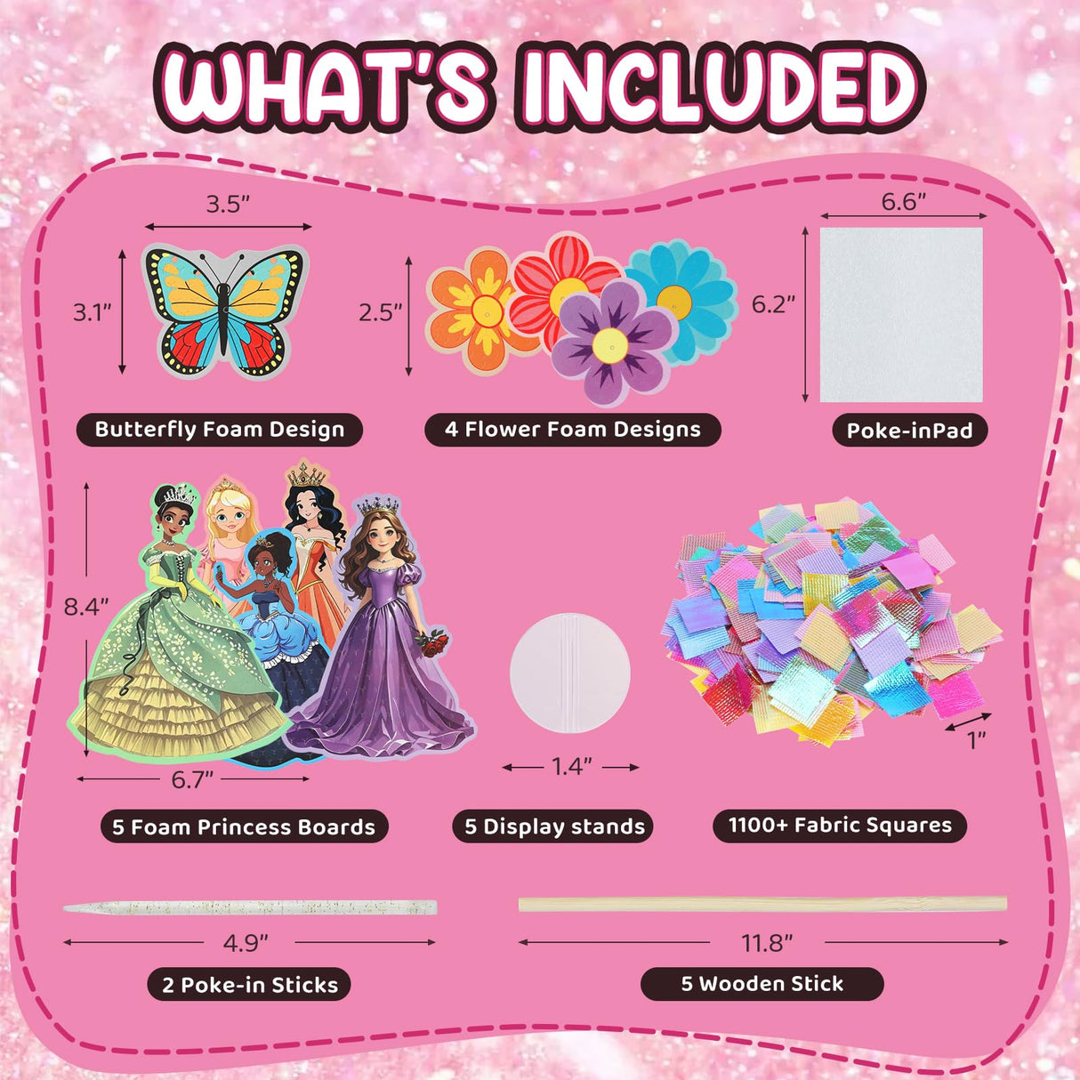 Poke Art Princess Kit Gift 10 Pcs Set,Crafts For Kids Ages 4-8, Diy Craft Kits With & Arts And Crafts For Kids.4, 5, 6, 7, 8, 9,10 Christmas Thanksgiving Birthday Gift Stitch Gifts For Girls R RUCKERCO