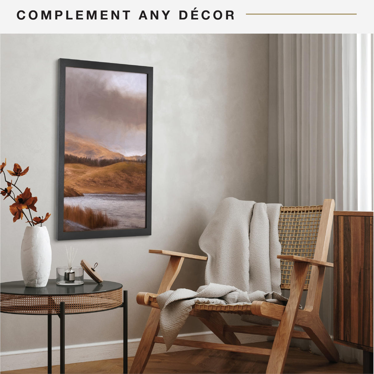 MCS Studio Gallery 18x24 Poster Frame Black Woodgrain, Vertical & Horizontal Wall Hanging Large Picture Frame for Photos, Posters & Art Prints (1-Pack) MCS