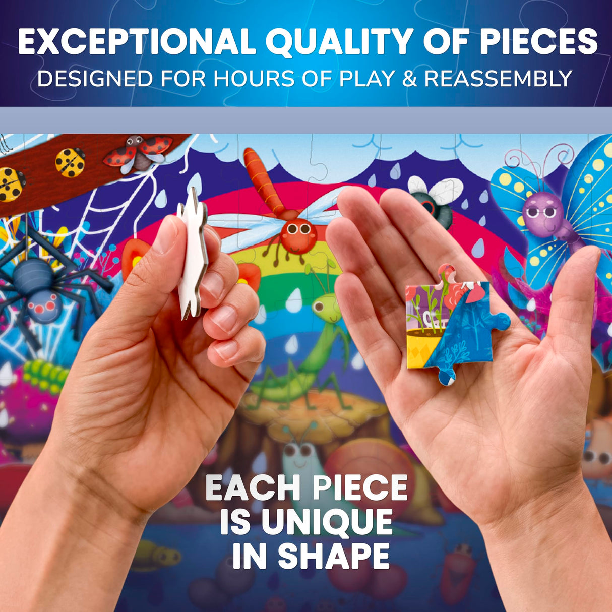 QUOKKA 4x60 Piece Puzzles for Kids Ages 4-6 – Glow-in-The-Dark Puzzles for Kids 4-8 I Farm Bugs Tropical & Ocean Animals I Fun Educational Toddler Puzzles for Boys & Girls – Educational Game Toys Gift QUOKKA