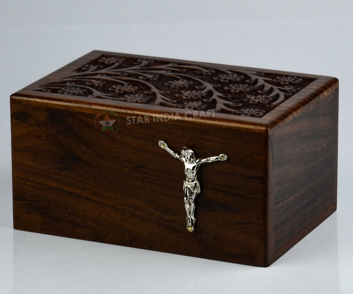 Handmade Tree of Life Adult Wooden Cremation Urns for Human Ashes by STAR INDIA CRAFT - Dark Brown Wooden Pet Urns for Dogs, Wooden Funeral Urns, STAR INDIA CRAFT
