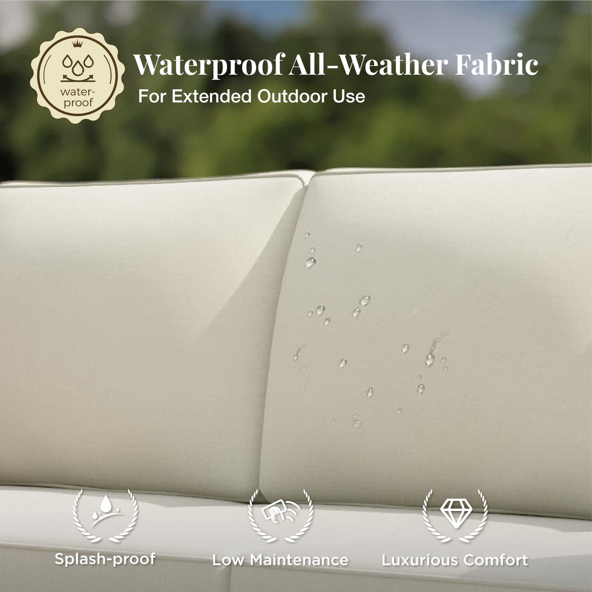 MIXPATIO Wicker Outdoor Patio Furniture Set 3 Pieces Patio Chaise Longue Conversation Set, Rattan L-Shaped Sofa Couch with Acacia Wood Coffee Table for Deck Porch and Garden MIXPATIO