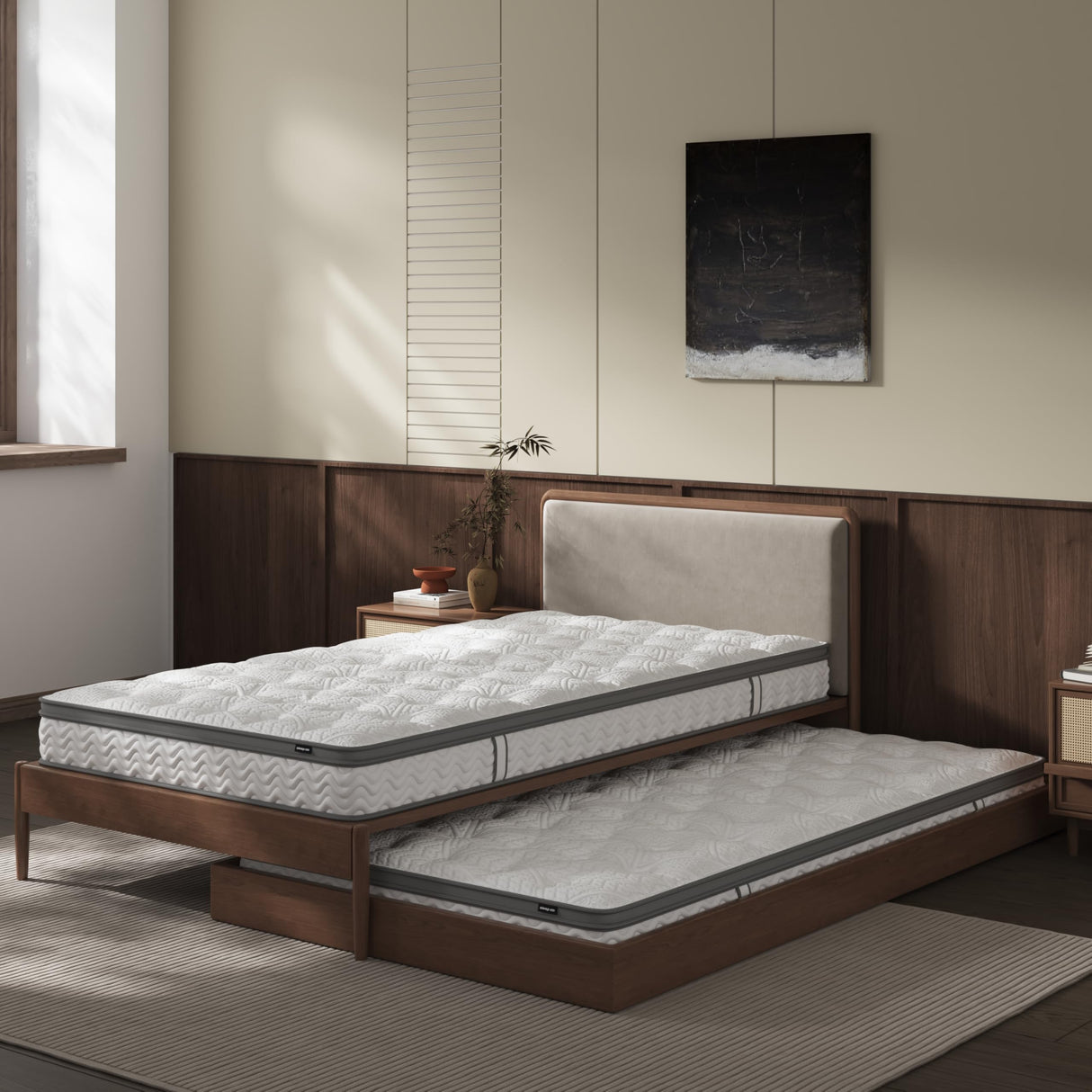 SLEEP100 6 Inch Twin Mattress, Foam & Bonnell Springs Hybrid Mattresses, Fiberglass Free - No Odor - 365 Night Trial SLEEP100