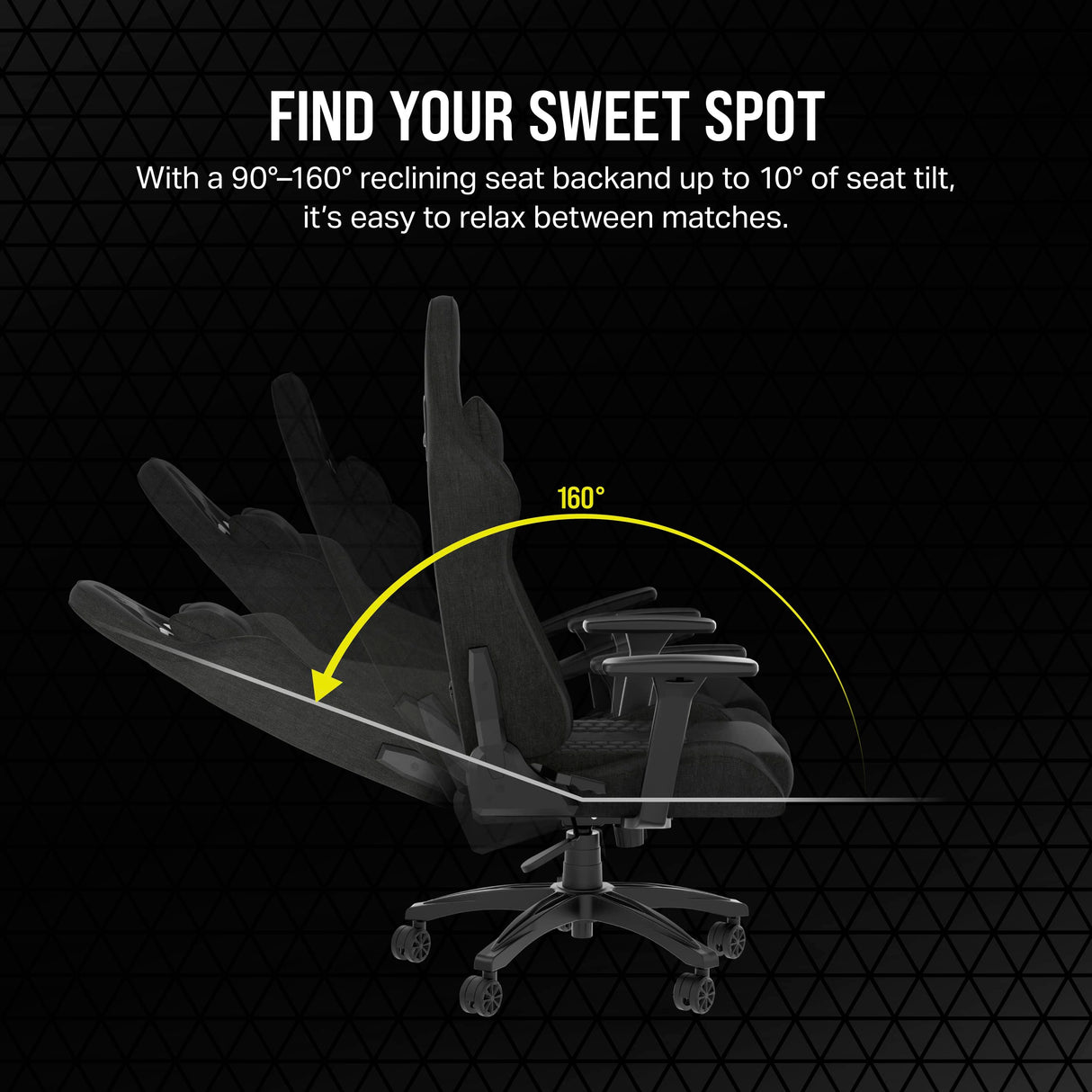 Corsair TC100 Relaxed Gaming Chair - Fabric - Racing-Inspired Design - Lumbar Pillow - Detachable Memory Foam Neck Pillow - Adjustable Seat Height - Adjustable Armrests - Black Corsair