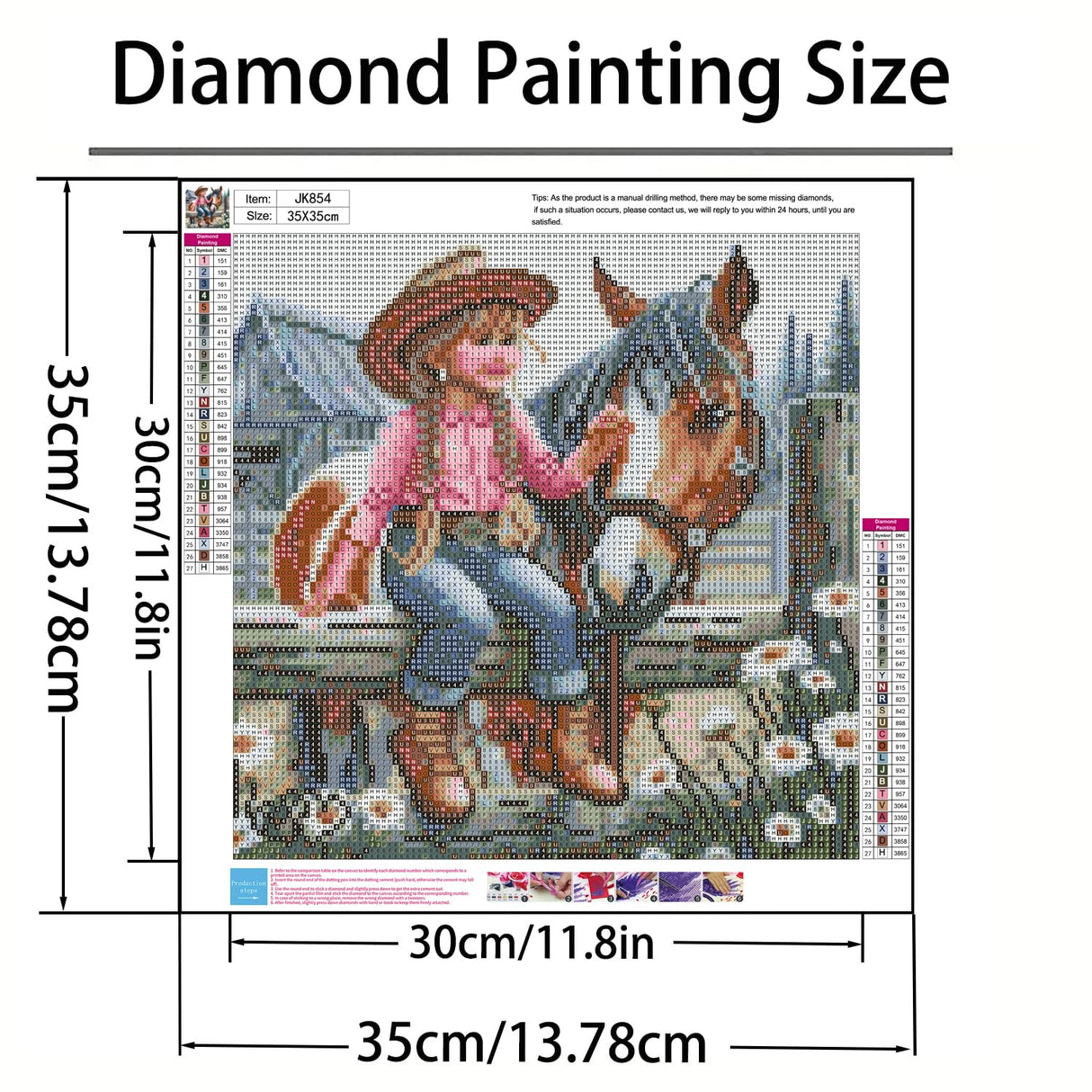 GXGLLPZBY DIY Lovely Little Lass and Horse Diamond Art Kits, 5D Diamond Painting for Beginners Adults, Round Full Drill Diamond dot Art Kits, Gem Art for Adults Home Wall Decor 13.8x13.8in GXGLLPZBY