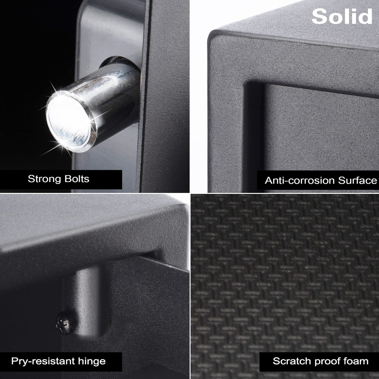 SOULYI Safe Box, 0.5 Cubic Feet Small Safe with Digital Keypad Override Keys, Money Safe Mounted on Wall Floor of Home Office Hotel For Jewelry Document Cash Gun Storage SOULYI