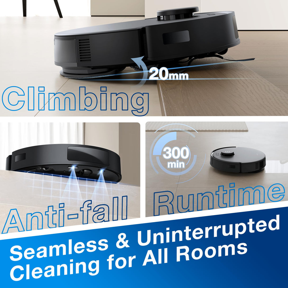 ECOVACS DEEBOT N20 Plus Robot Vacuum and Mop,with Bagless Self Emptying Station,8000Pa Powerful Suction,Anti-Tangle Technology,45-Day Capacity,300 Minutes Runtime,Perfect for Pet Hair ECOVACS