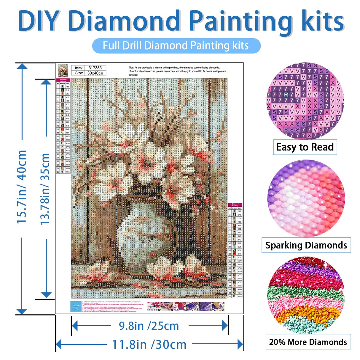 NWQZBYHT Flowers Diamond Art Kits for Adults Beginner,5D Diamond Painting Flowers,DIY Round Full Drill Diamond Dots Paintings Picture Gem Art Kits for Adults Crafts Home Wall Decor 12x16 Inch NWQZBYHT