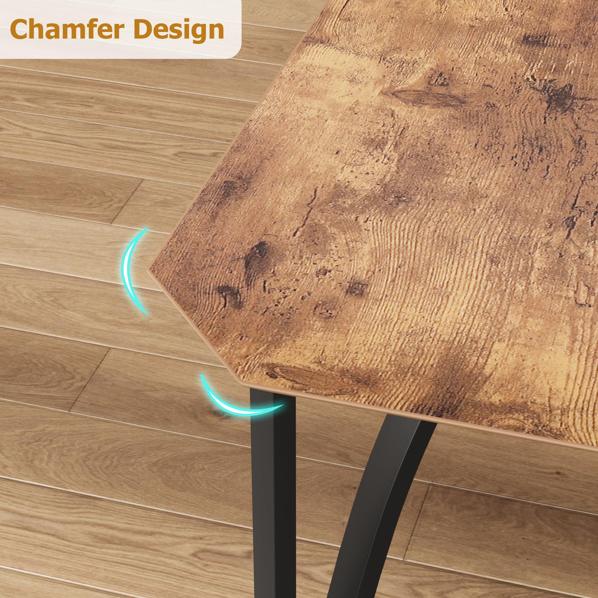 GAOMON Dining Table Set for 4, Kitchen Table and Chairs for 4 with with Chamfer Design, 5 Piece Dining Room Table Set with Cushion Seats for Small Space, Home Kitchen, Apartment-Rustic Brown GAOMON