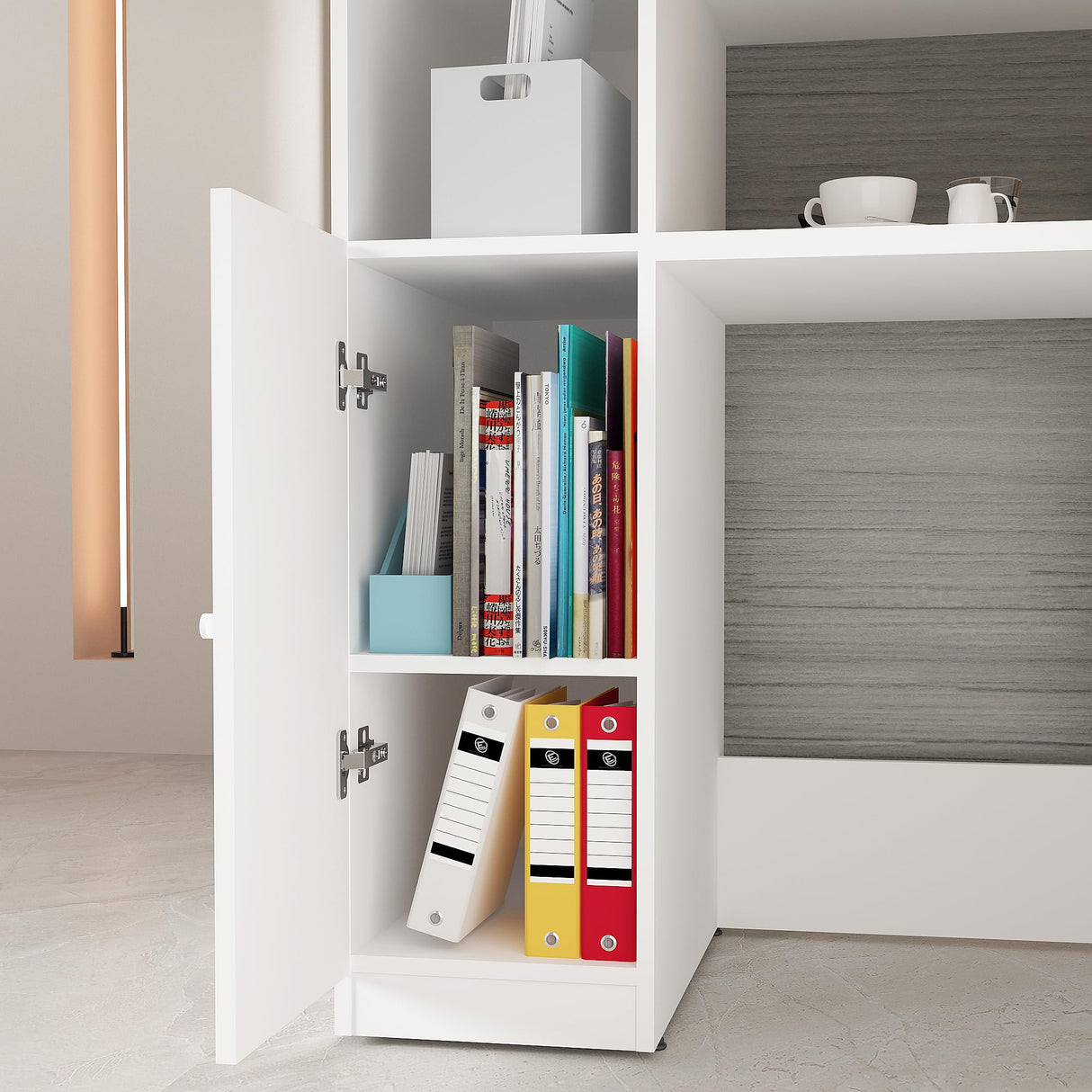 Modern Reception Desk with Storage Shelves, Front Counter Table for Office, Lobby, Salon, Retail Store, Spa, Clinic, Hotel, Showroom (75" inch) ALFA BUSINESS