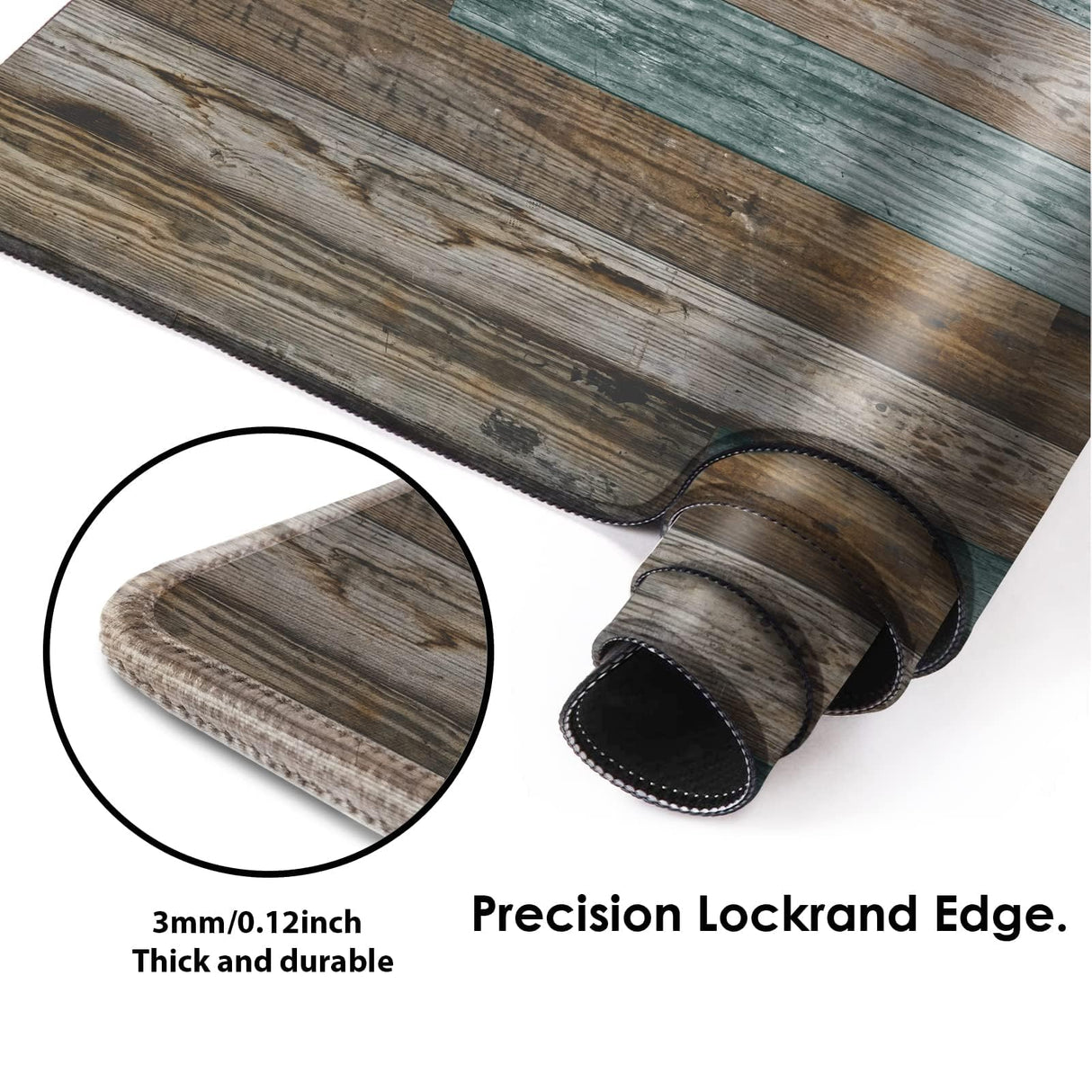 Galdas Gaming Mouse Pad Vintage Wood Grain Pattern XXL XL Large Mouse Pad Mat Long Extended Mousepad Desk Pad Non-Slip Rubber Mice Pads Stitched Edges Thin Pad (31.5x11.8x0.12Inch) Galdas