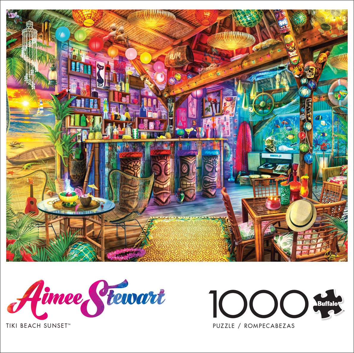 Buffalo Games - Aimee Stewart - Tiki Beach Sunset - 1000 Piece Jigsaw Puzzle Buffalo Games