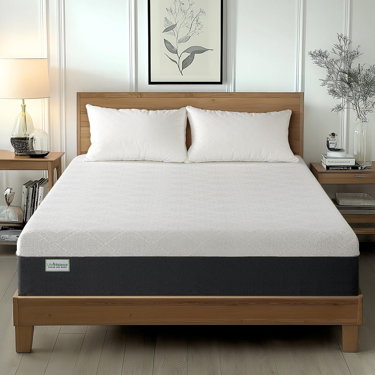 King Size Mattress, 10 Inch Cooling-Gel Memory Foam King Bed Mattress Made in USA, Pressure Relief, Motion Isolation, Breathable Fabric, Mattresses in a Box for Optimal Sleep Quality, CY-10-K Life Balance